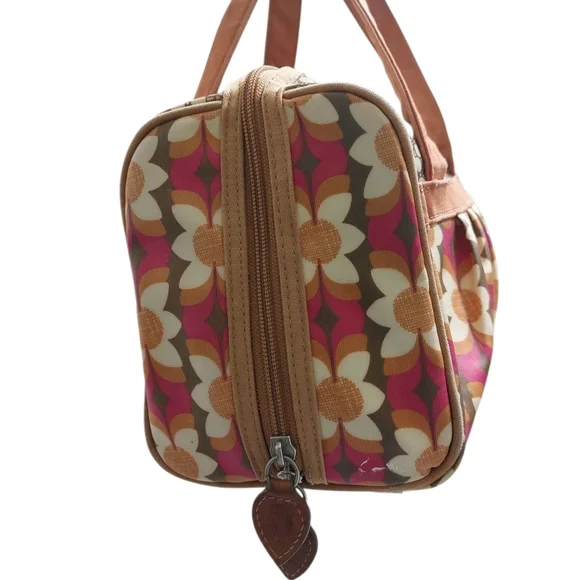 Fossil Brown and Pink Tote Bag with Leather Handles - Picture 4 of 6